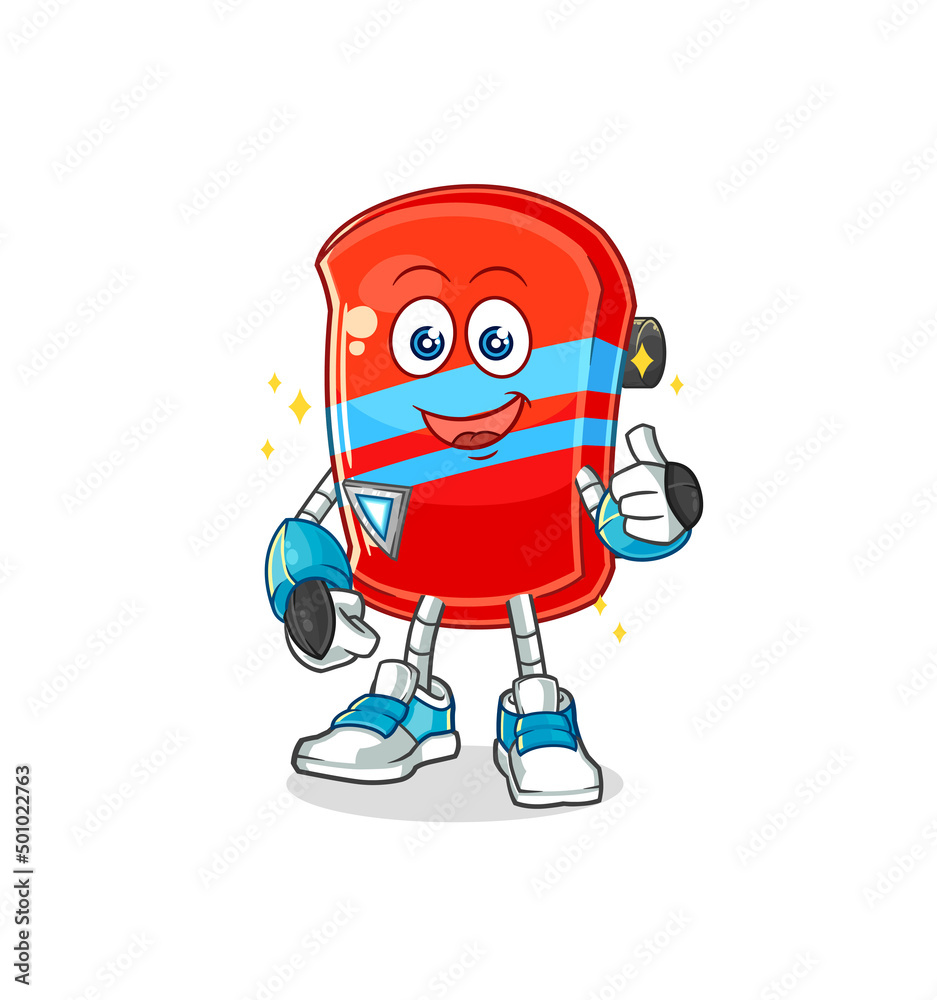 Obraz premium skateboard robot character. cartoon mascot vector