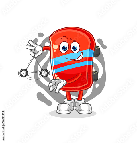 skateboard hypnotizing cartoon. cartoon mascot vector