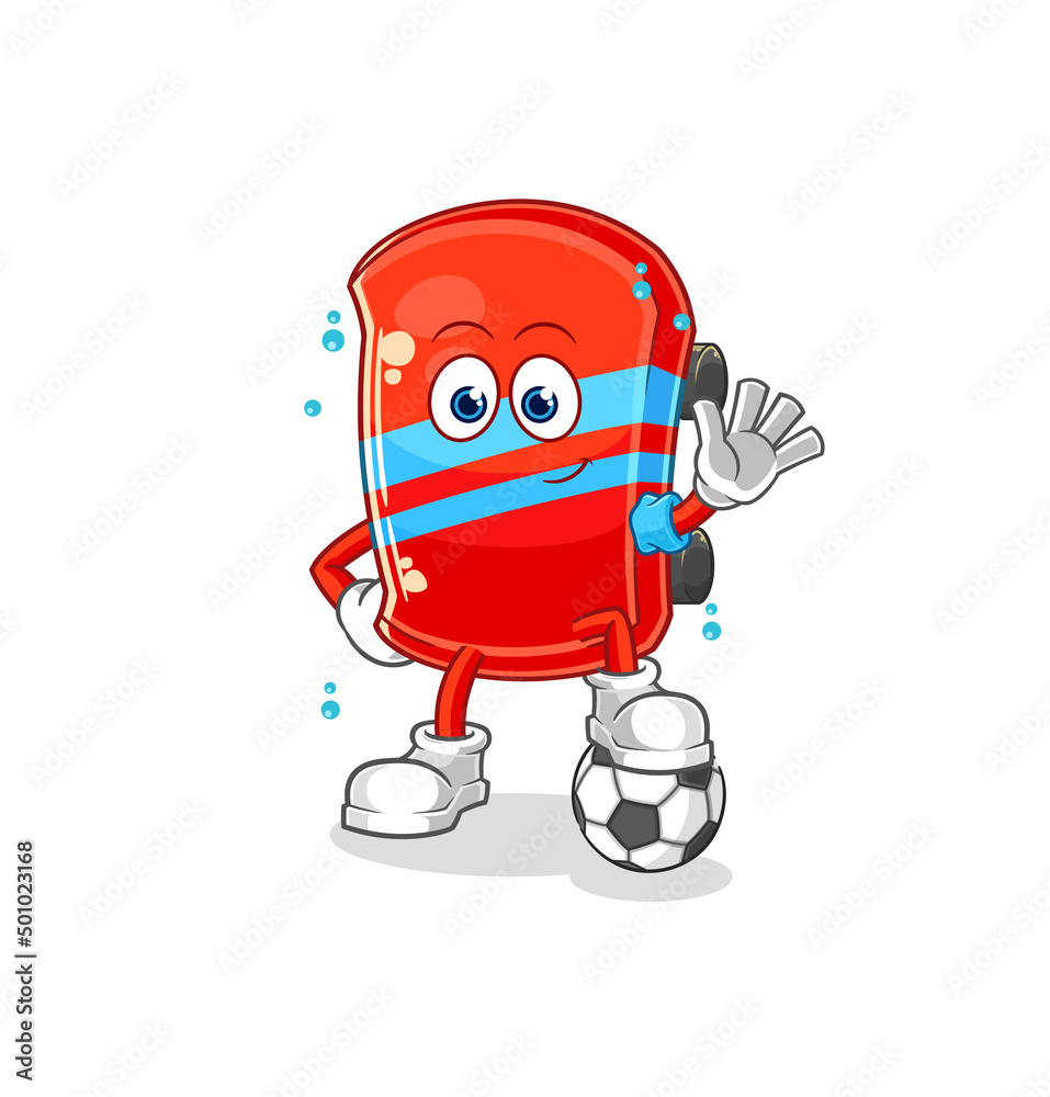 skateboard playing soccer illustration. character vector