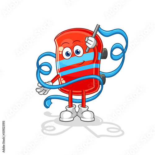 skateboard Rhythmic Gymnastics mascot. cartoon vector