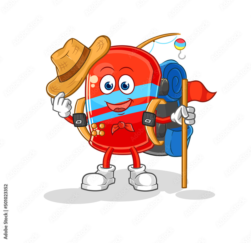 Naklejka premium skateboard scout vector. cartoon character