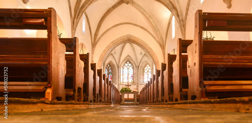 Innenansicht Église réformée Saint-Maurice in Aigle VD / Schweiz