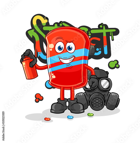 skateboard graffiti artist vector. cartoon character