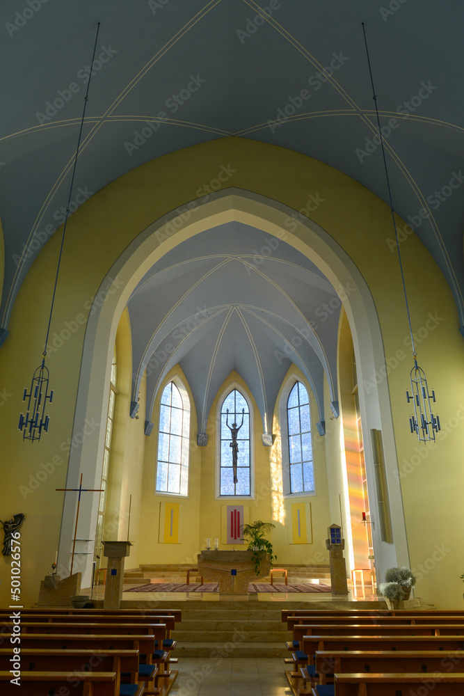 Innenansicht der katholische Kirche in Hägendorf (Bezirk Olten, Kanton Solothurn, Schweiz)