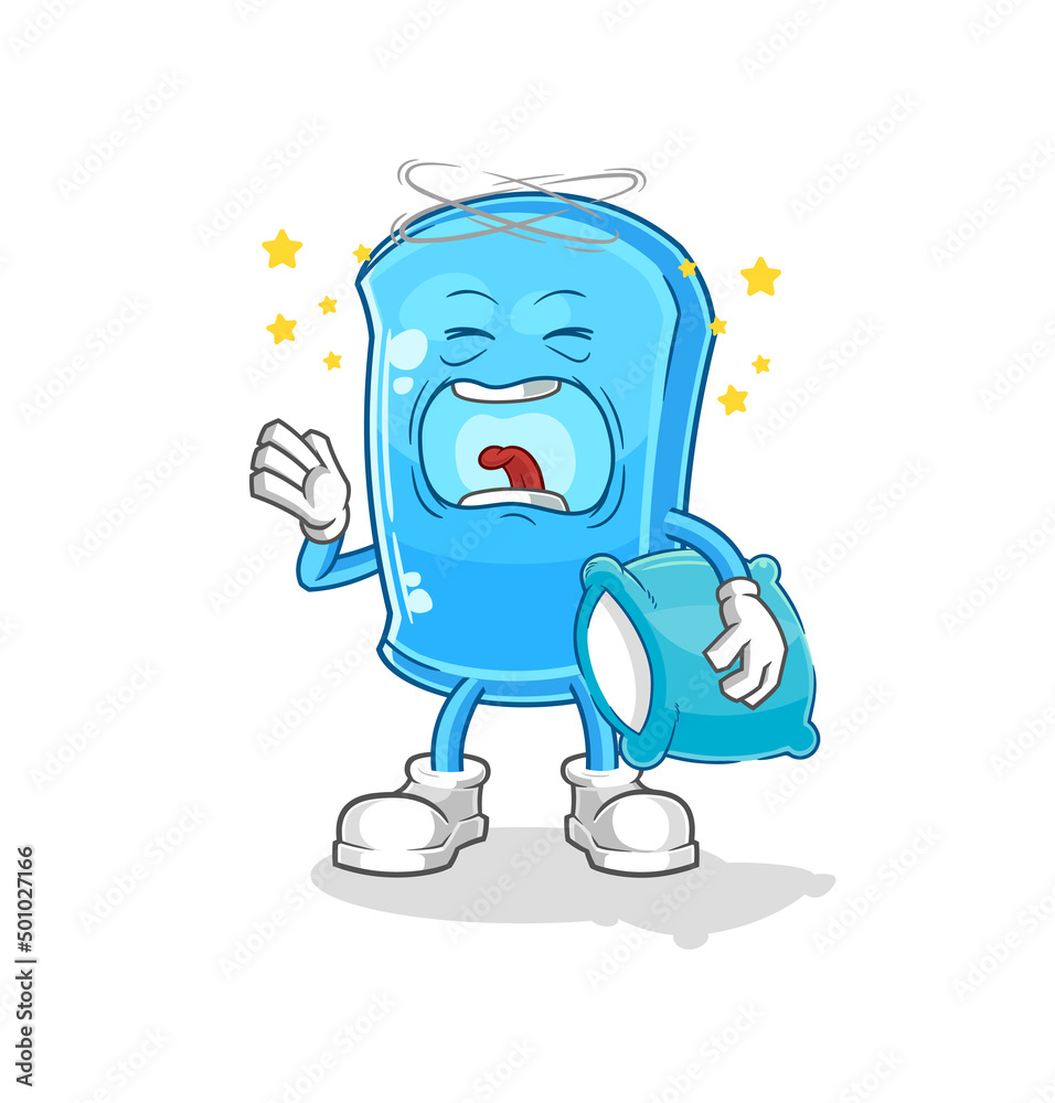 ski board yawn character. cartoon mascot vector