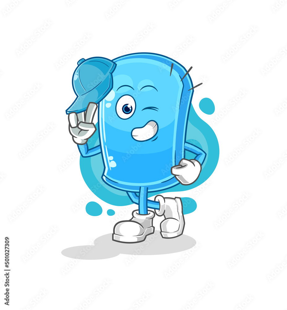 Fototapeta premium ski board young boy character cartoon