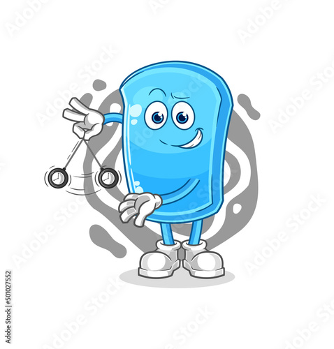 ski board hypnotizing cartoon. cartoon mascot vector