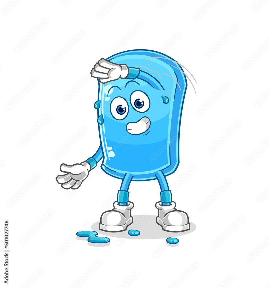 ski board stretching character. cartoon mascot vector