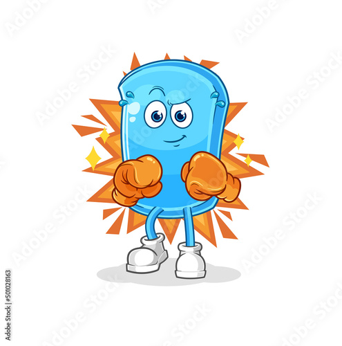 ski board boxer character. cartoon mascot vector