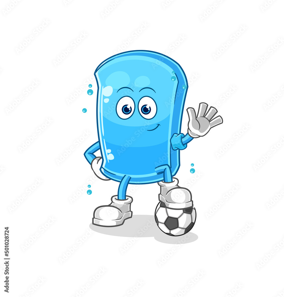 ski board playing soccer illustration. character vector ski board playing soccer illustration. character vector