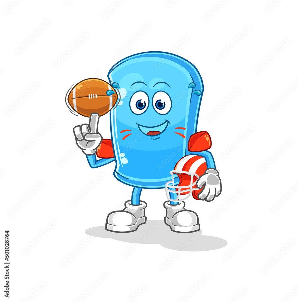Obraz premium ski board playing rugby character. cartoon mascot vector