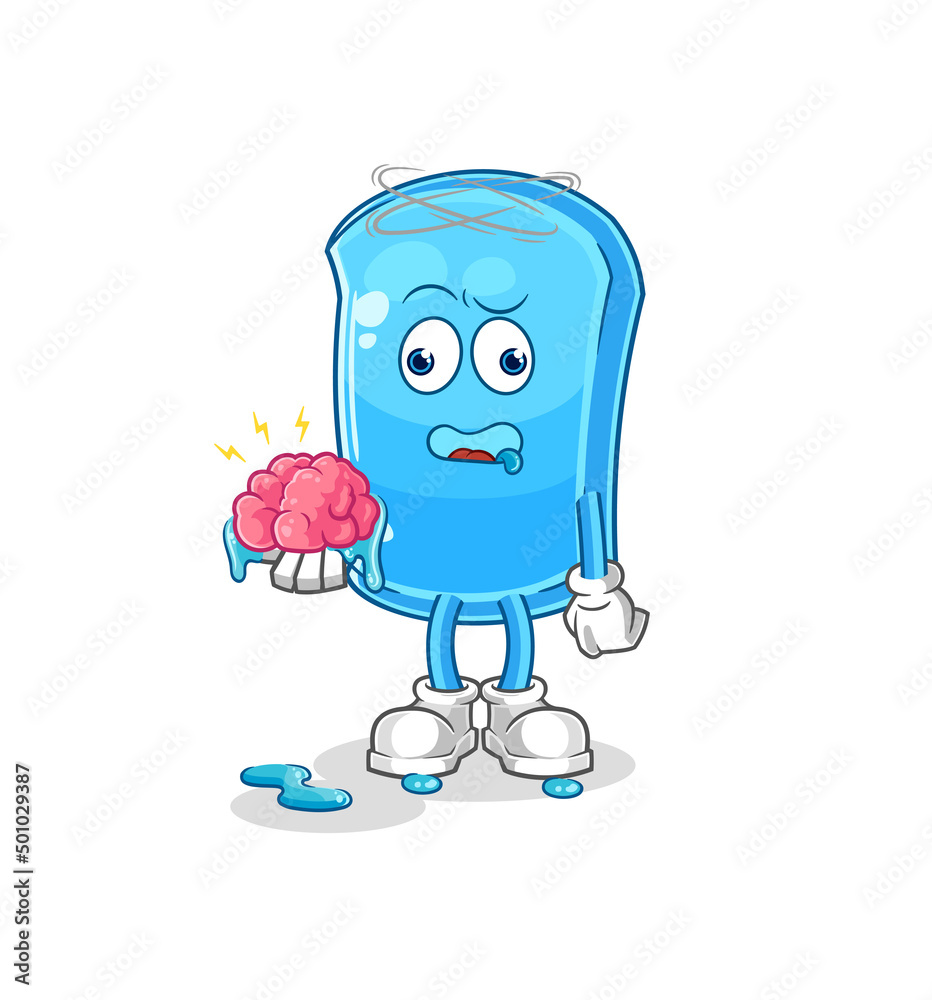 Obraz premium ski board no brain vector. cartoon character