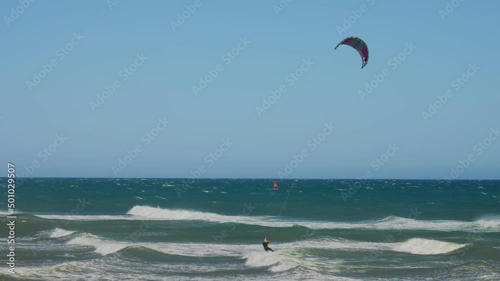 Kite surfing in slow motion Kite surfing in slow motion