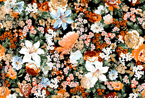 Floral liberty pattern. Small floral background for fashion. Modern floral design perfect for fashion and wedding decoration