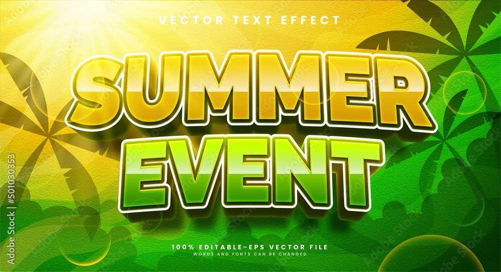 Summer event editable text effect suitable to celebrate the summer event.