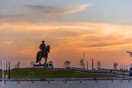 Felipe Angeles Statue - sunset at AIFA International Airport