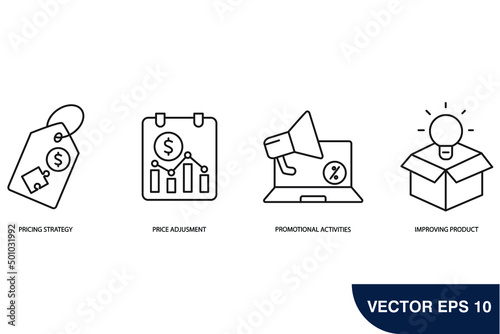 Market penetration icons set . Market penetration pack symbol vector elements for infographic web