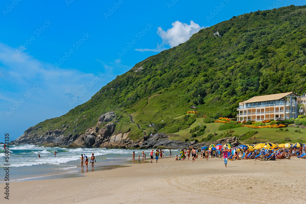 Santinho Beach, it is considered one of the cleanest waters in Brazil. Florianópolis, Santa Catarina. Jan 2012
