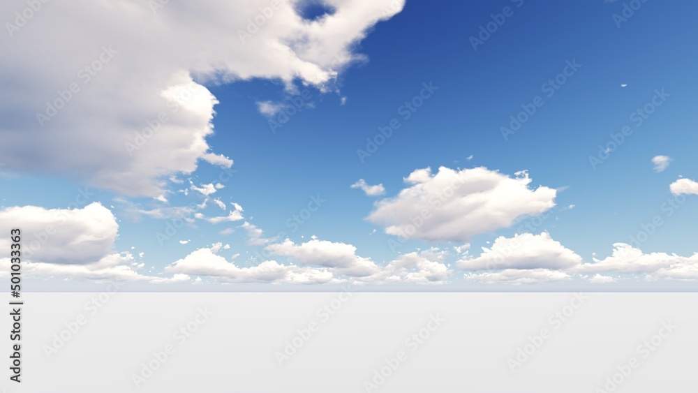 Blue sky and cloud. 3D illustration. 3D rendering.
