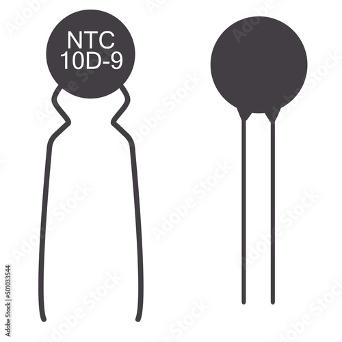Thermistor icon on white background. NTCThermistor Resistor sign. flat style.