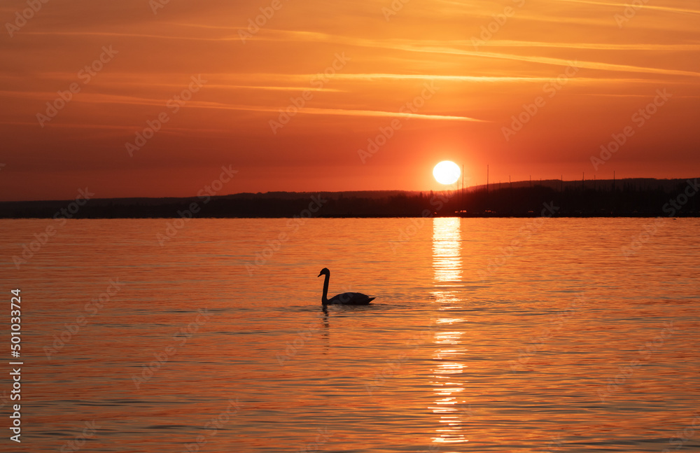 a landscape with a beautiful sunset on the lake a landscape with a beautiful sunset on the lake