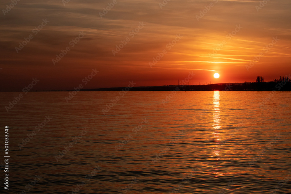 A beautiful sunset on Lake Balaton - Hungary