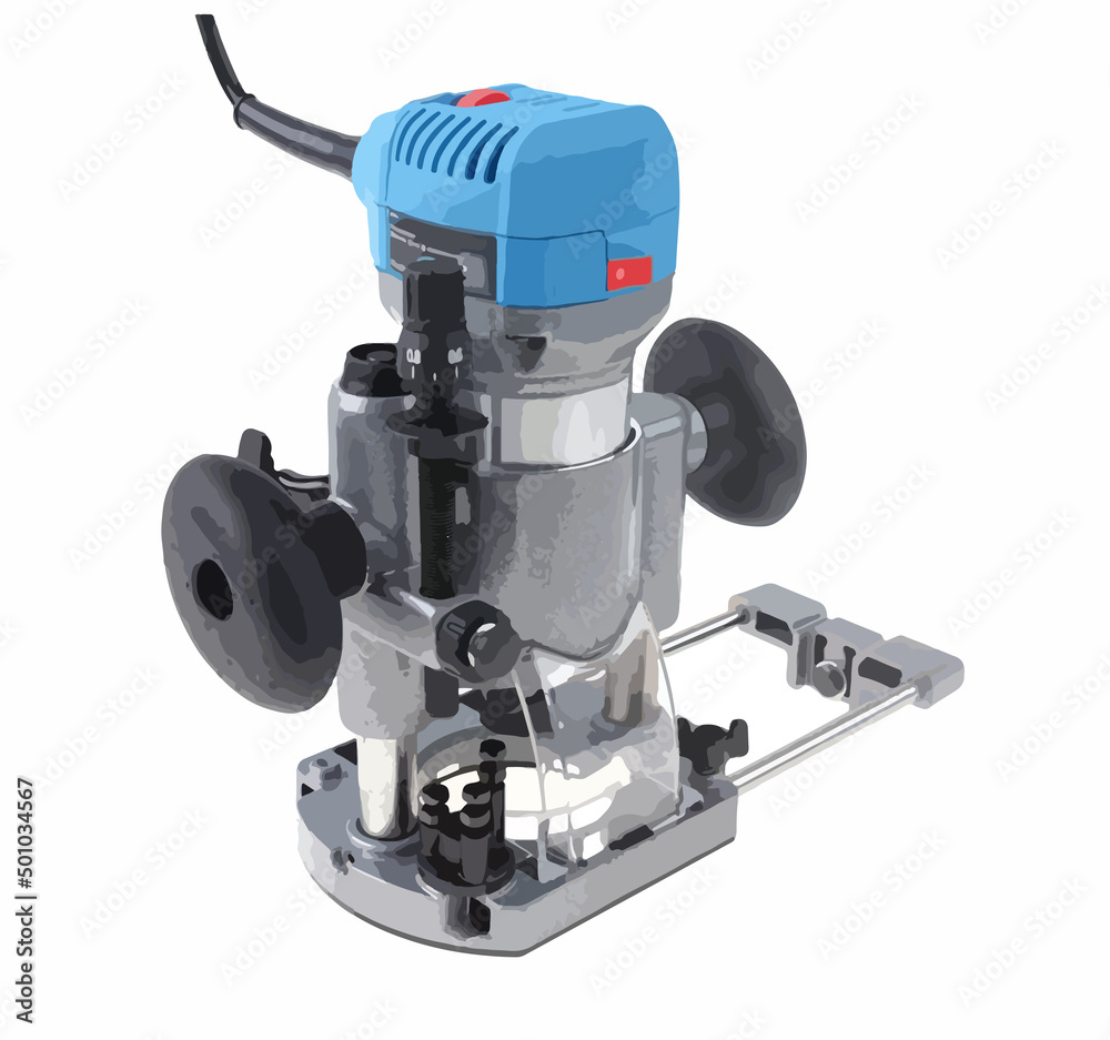 3D cutting machine illustration on white background 3D cutting machine illustration on white background
