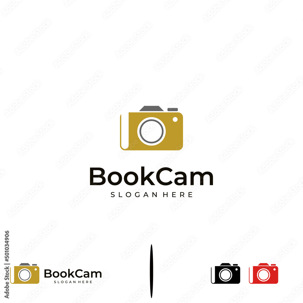 book camera logo design on isolated background, camera combine with book logo modern concept book camera logo design on isolated background, camera combine with book logo modern concept