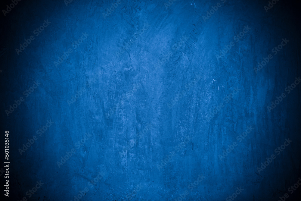 Old wall pattern texture cement blue dark abstract blue color design are light with black gradient background. Old wall pattern texture cement blue dark abstract blue color design are light with black gradient background.