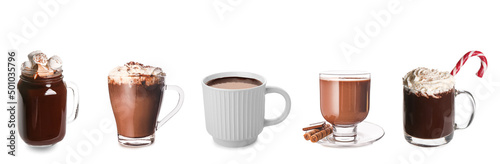 Set of tasty hot chocolate ...