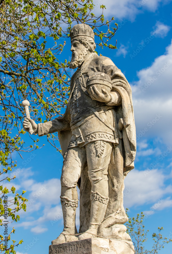 Statue of Saint Stephen (Istvan) in the city of Esztergom - Hungary.
He was the first Christian king of the Hungarians, considered the founder of the Kingdom of Hungary