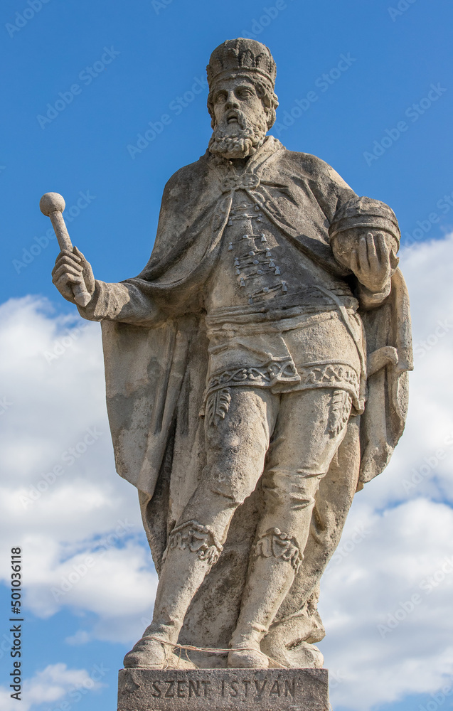 Statue of Saint Stephen (Istvan) in the city of Esztergom - Hungary.
He was the first Christian king of the Hungarians, considered the founder of the Kingdom of Hungary