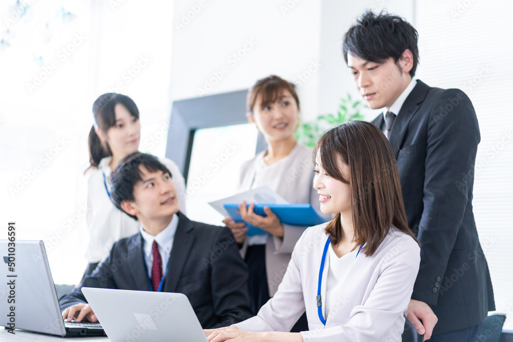 Business person working in clean office