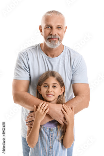 Little girl with her grandf...
