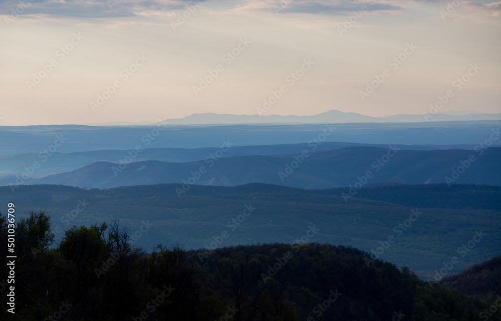 landscape seen from Dobogoko peak - Hungary.
It is the highest area in the Visegrad Mountains