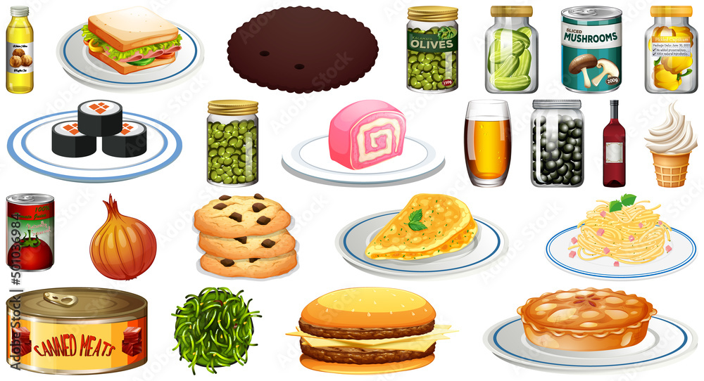 Set of different foods Set of different foods