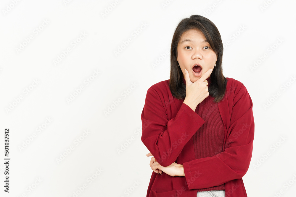 WOW face Expression Of Beautiful Asian Woman Isolated On White Background WOW face Expression Of Beautiful Asian Woman Isolated On White Background