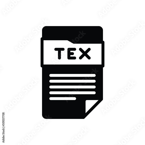 Black solid icon for tex document