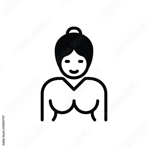 Black solid icon for wife