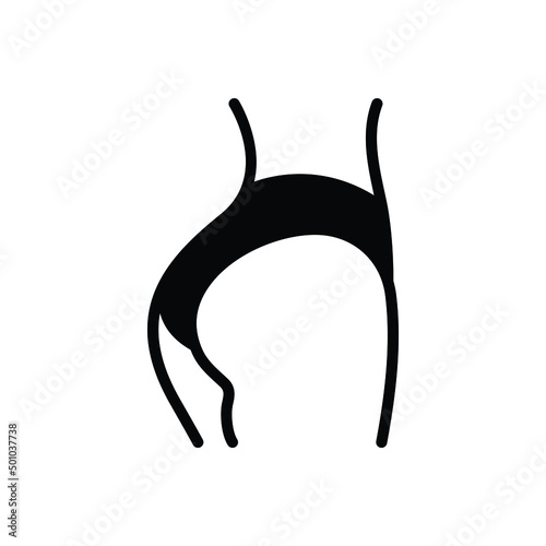 Black solid icon for booty