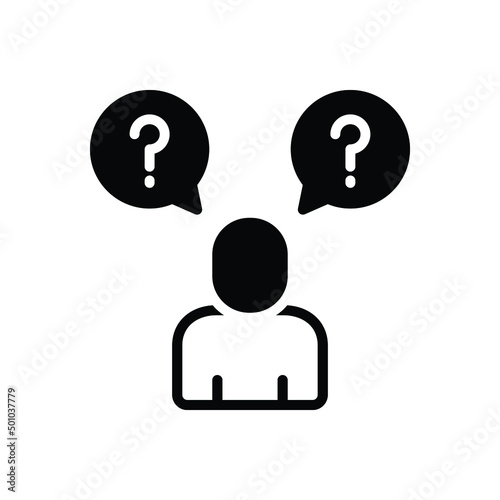Black solid icon for inquire