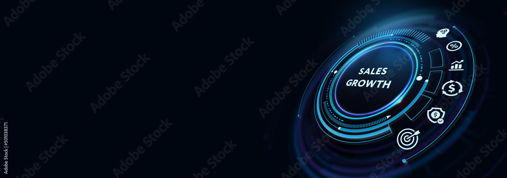 Sales growth, increase sales or business growth concept 3d illustration Sales growth, increase sales or business growth concept 3d illustration