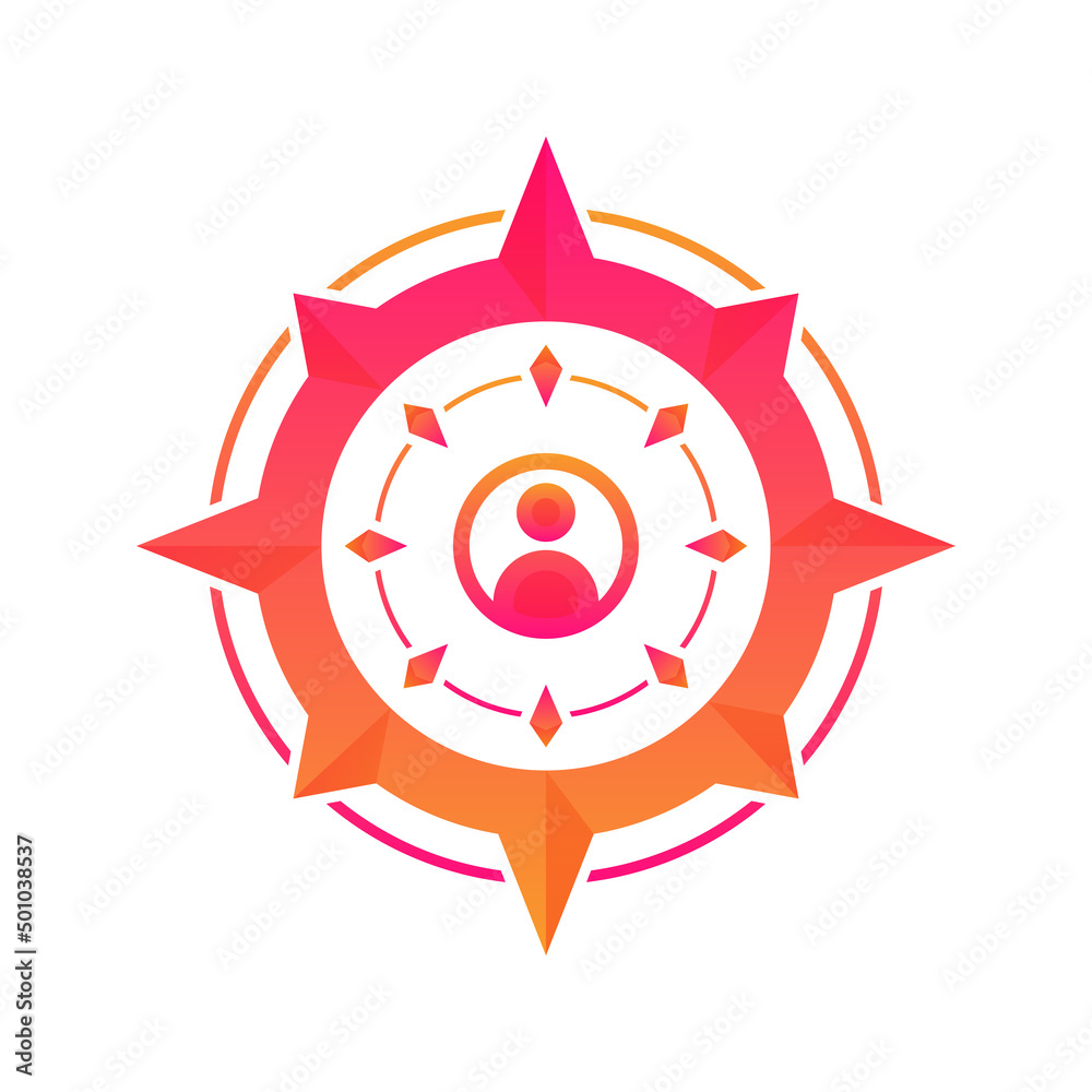 profile compass gradient logo design template icon profile compass gradient logo design template icon