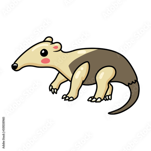 Cute little tamandua cartoon character