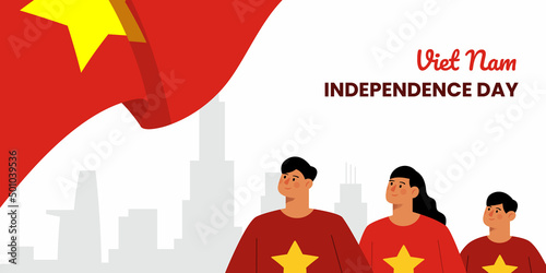 Vietnam independence day concept in flat design