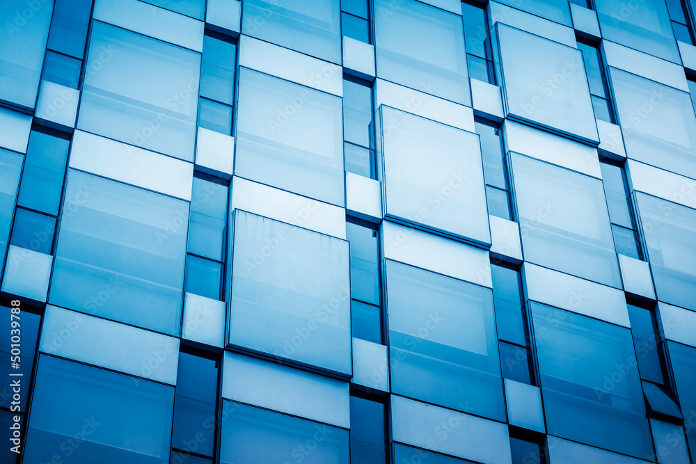 Modern architecture tone close Up in blue tone. Modern architecture tone close Up in blue tone.