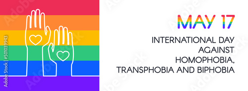International Day Against Homophobia Transphobia and Biphobia  May 17 banner vector illustration photo