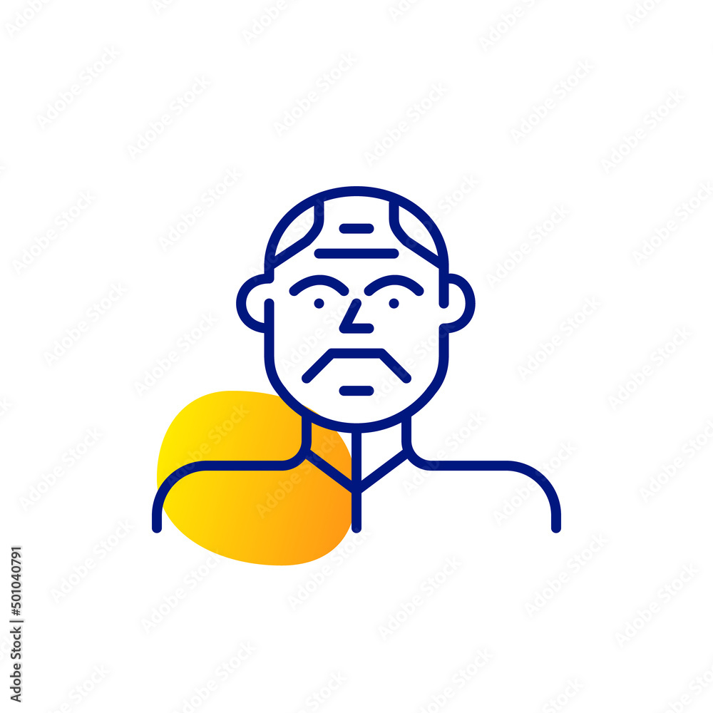 Male nurse. Healthcare worker icon. Pixel perfect, editable stroke, line art color