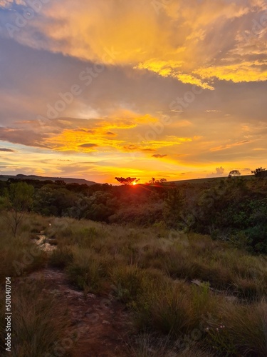 sunset in the mountains