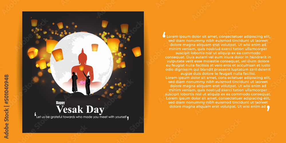 Naklejka premium vector illustration for buddha Purnima, Vesak day